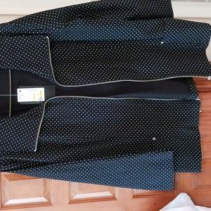 NWT Attyre NY Black Polka Dot XL Coat
